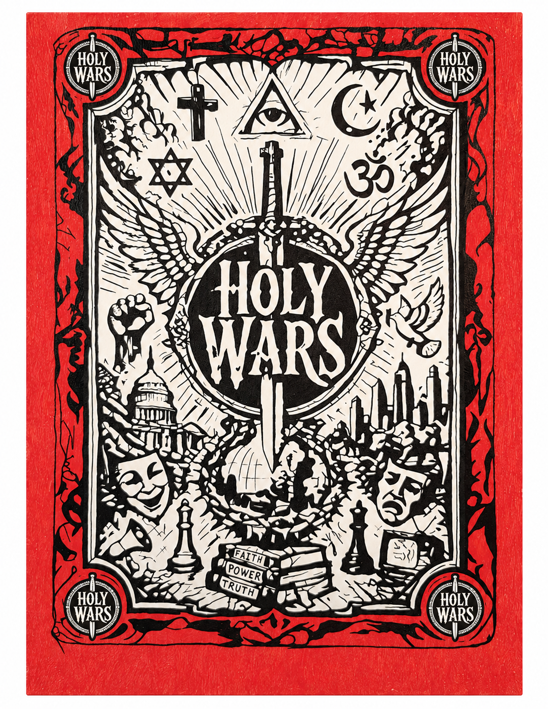 Faith Power and Truth Holy Wars card back